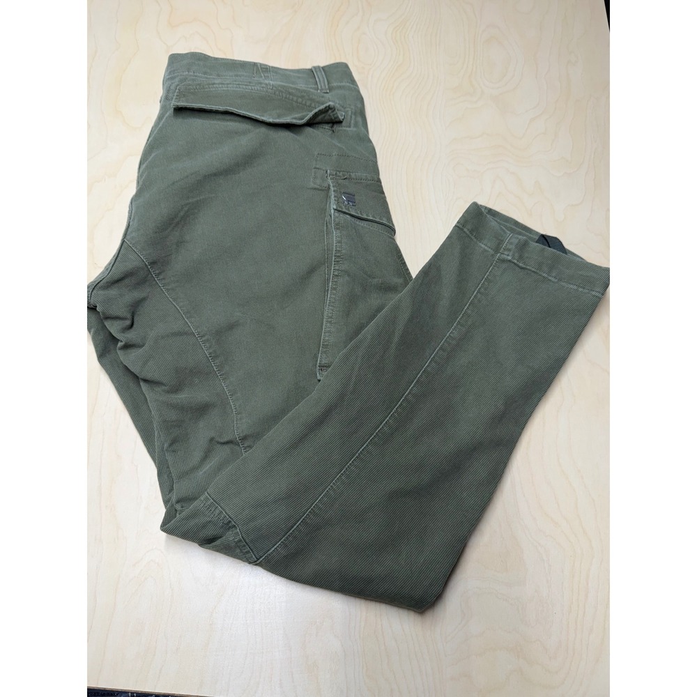 G-Star RAW Cargo Pants Mens 36x32 Olive Green Rovic Zip 3D Regular Tapered Cord